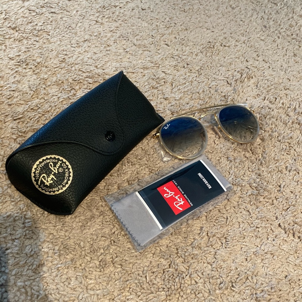 New rayban 3647-N gold with blue ombré lenses